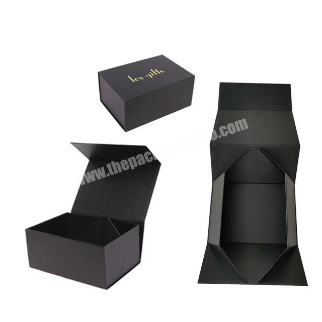 Wholesale Empty Luxury Large size Black Design Foldable Paper Cardboard Magnetic Packaging Shoe Box for women's tall boots