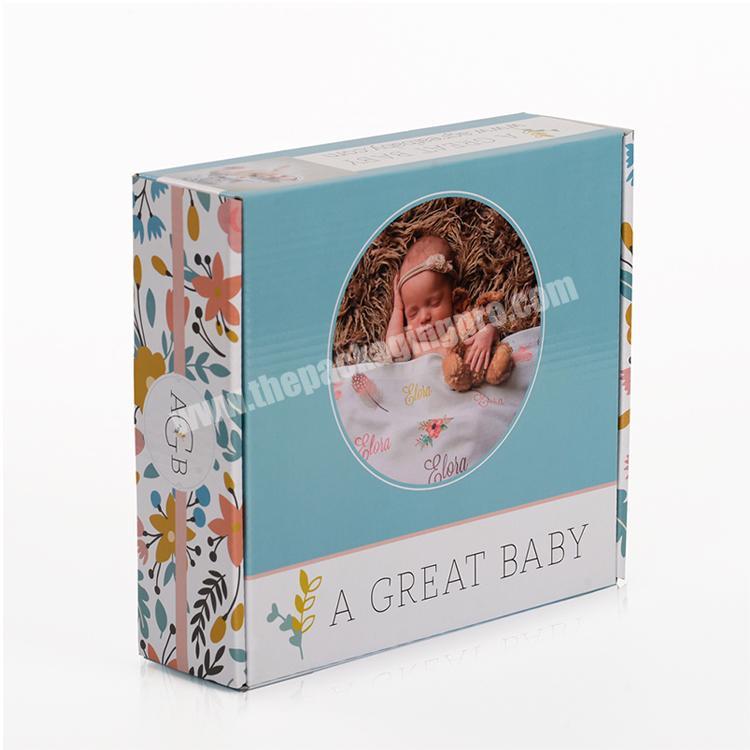 Wholesale empty packaging gift boxes for baby clothing folding gift box for kids underwear