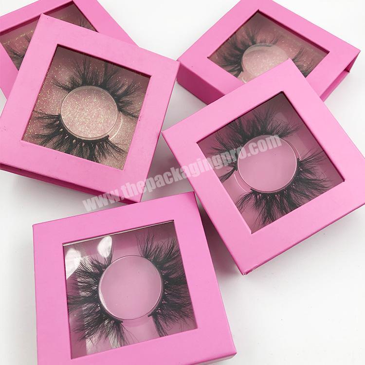 wholesale empty pink mink eyelash packaging box private label