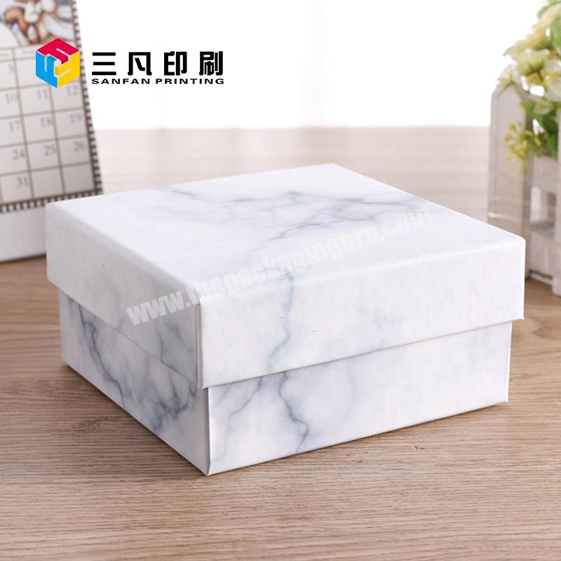 Wholesale Factory OEM Mystery Luxury Gift Box Lid and Tray Gift Box Packaging Box with Marble Stripes Color