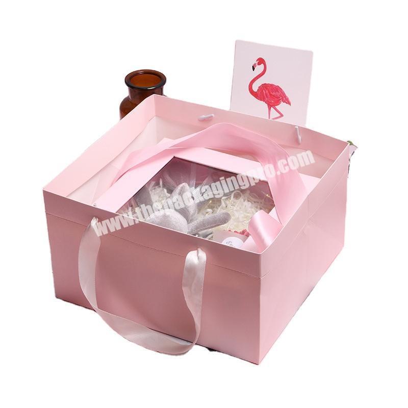 Wholesale Factory OEM Mystery Luxury Gift Box Lid and Tray Gift Box Packaging Box with ribbon and pvc window
