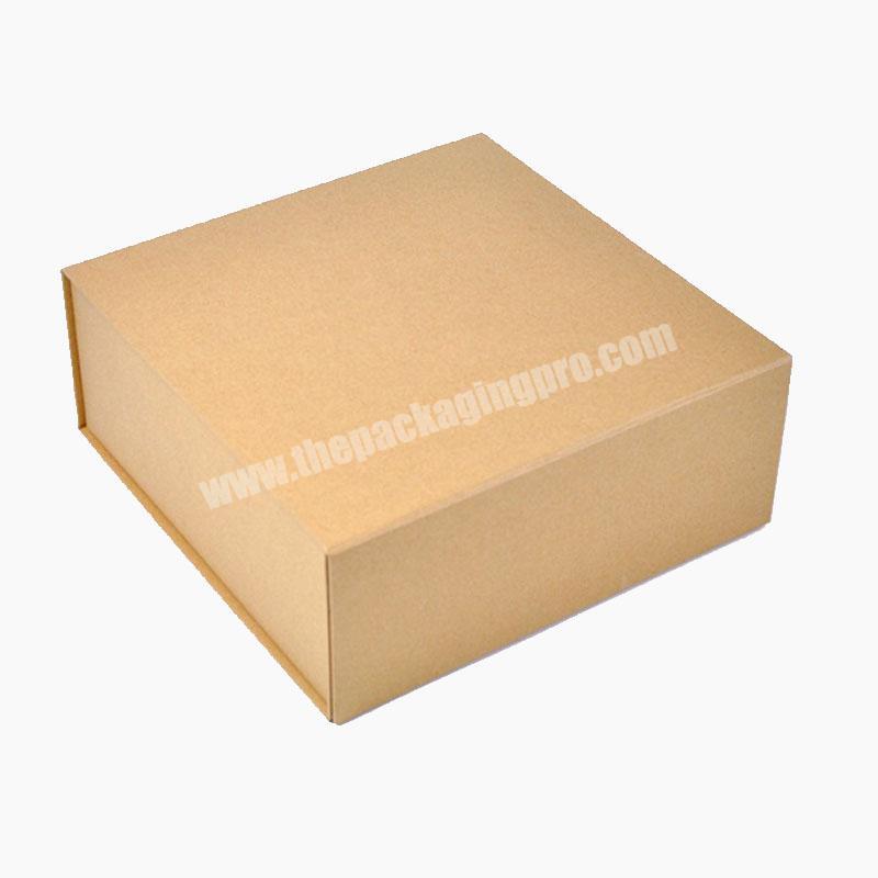 Wholesale fold flat natural kraft magnetic shut gift packaging box