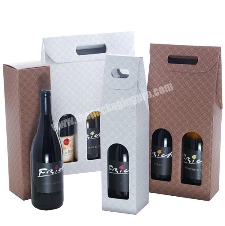 Wholesale Foldable Paper Bag, Cardboard Corrugated Paper Gift Bag For Champagne Wine Bottles