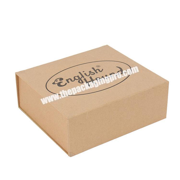 wholesale folding magnetic brown kraft box clothing packaging