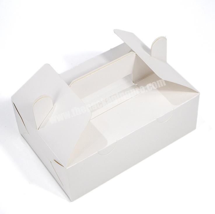 Wholesale Food Grade Cupcake Paper Surface Glossy Lamination Portable Cake Boxes White Cardboard Box For Packing
