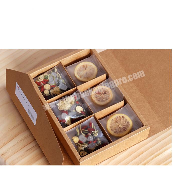 Wholesale food grade drawer kraft paper tea packaging gift box