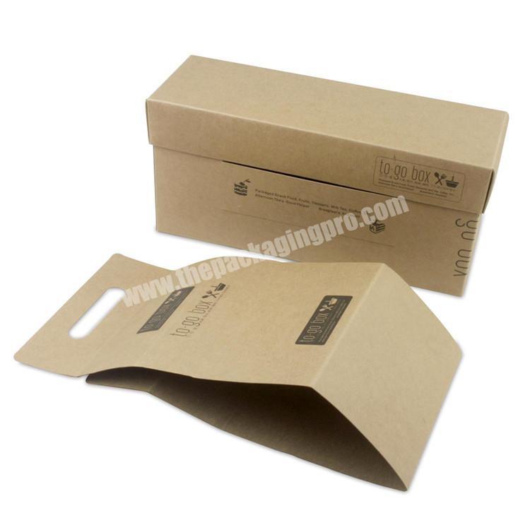 Wholesale Full Colored Printing Foldable Kraft Paper Cardboard To-Go Food Packaging Box