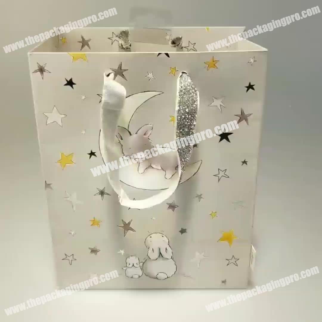 Wholesale Gift Bags White Star Pattern Gift Shopping Bag Paper Bag for Gift