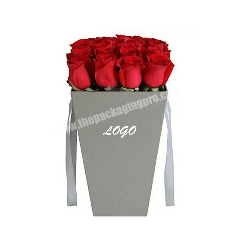 Wholesale handle paper printing flower packing box