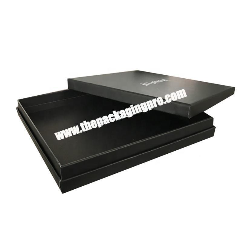 Wholesale hard cardboard magnetic close black paper gift box