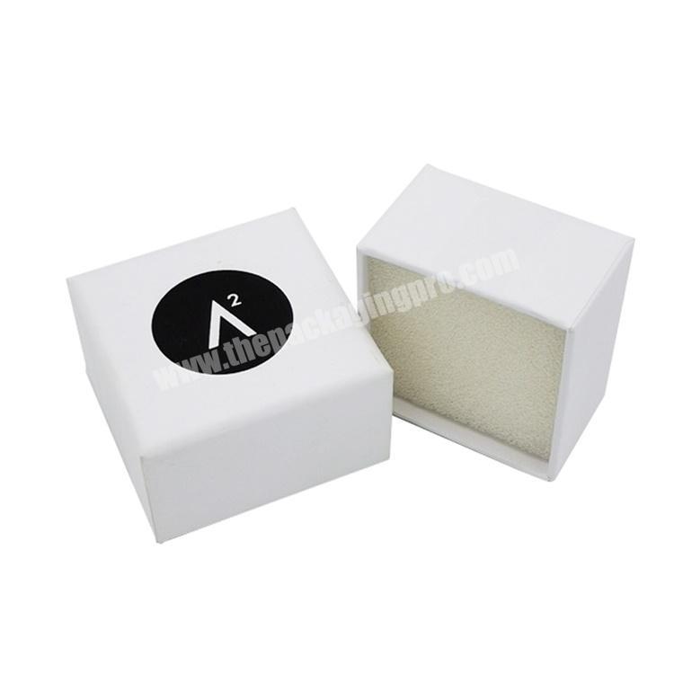 Wholesale High Grade Jewelry Gift Logo White Bow Knot Ribbon Paper Box for Earrings and Necklace
