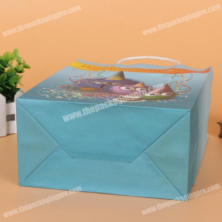Wholesale high quality birthday gift white kraft paper bag