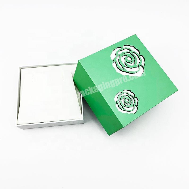 Wholesale High Quality Custom Logo Art Paper Jewelry Set Packaging Paper Gift Boxes With Sponge