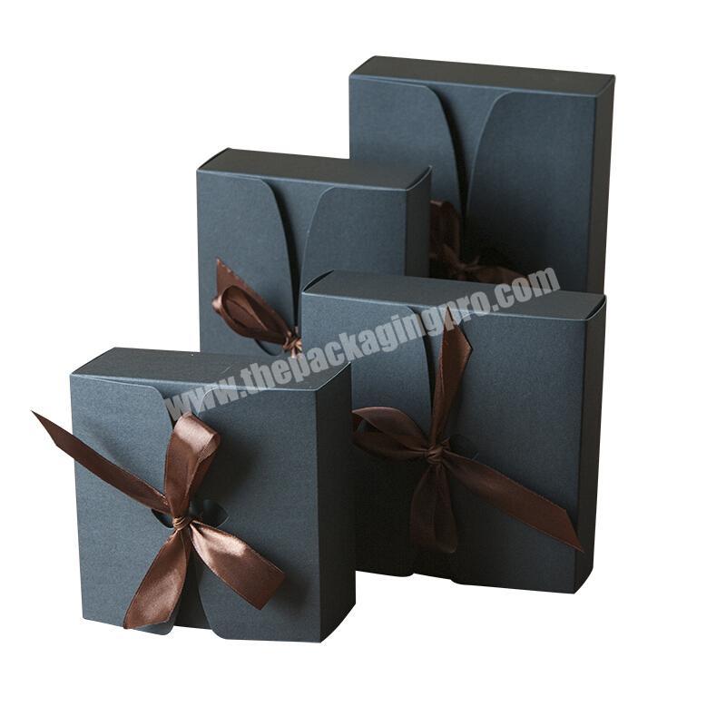 Wholesale High Quality Custom Logo Double Door Open Ribbon Bow Gift Packaging Box