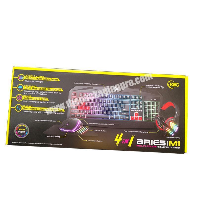 Wholesale High Quality Foldable Colorful Custom Logo Keyboard Paper Packing Box with Insert