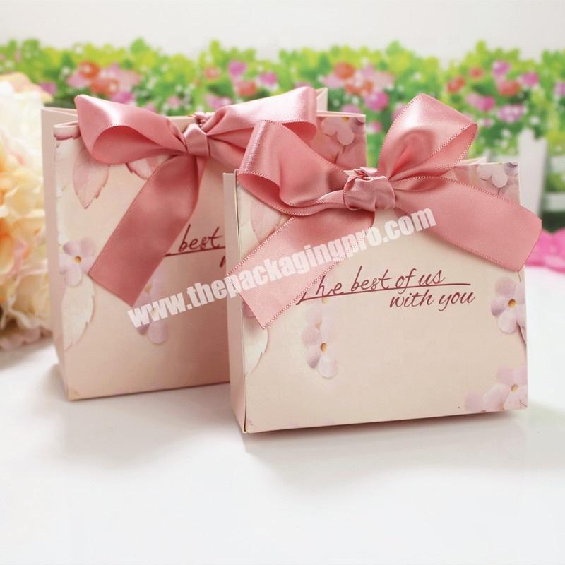 wholesale high quality hard cardboard bridesmaid gift box,wine gift box set packaging  paper box package with ribbon