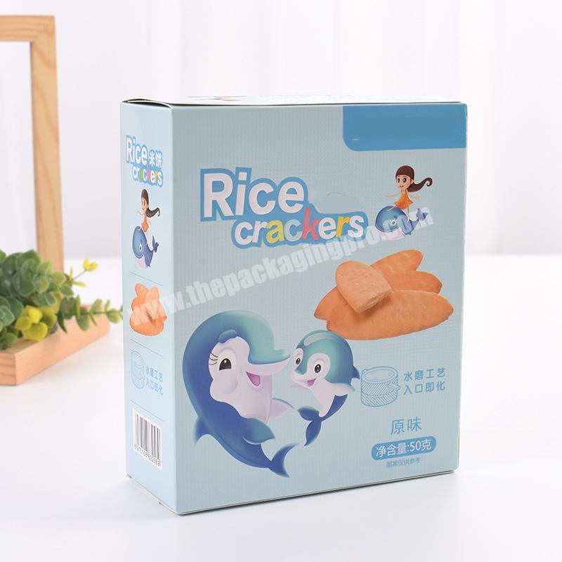Wholesale High Quality Low Price Custom Food Cardboard Fold Rice Crackers Packing Boxes