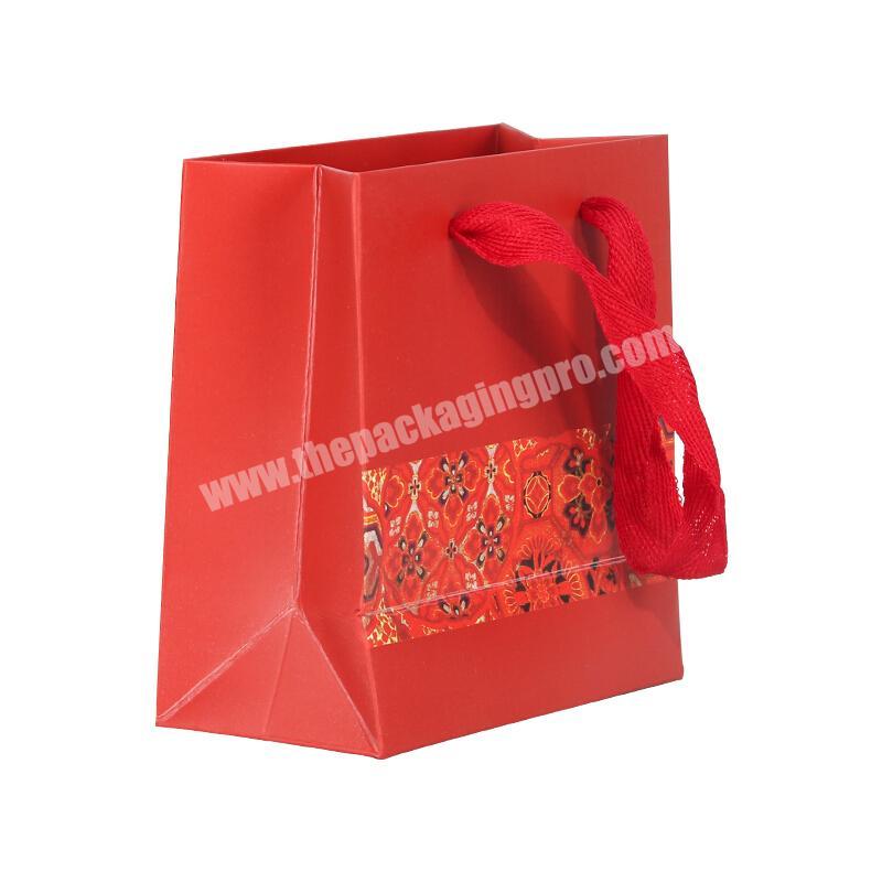 Wholesale Hot Sale High Quality Recycle Popular Red Portable Gift Packaging Bag with Rope