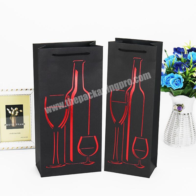 Wholesale Hot Sale Portable Corrugated Paper Packaging bag for Wine Champagne Whisky Liquor with Customized Logo