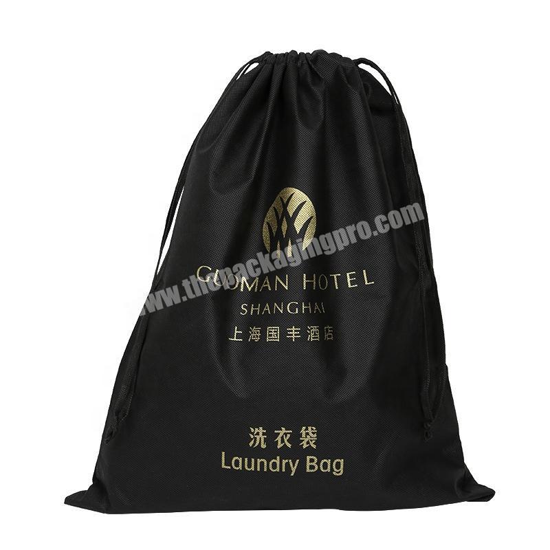 Wholesale hotel non-woven laundry bag,eco friendly drawstring hotel laundry bag