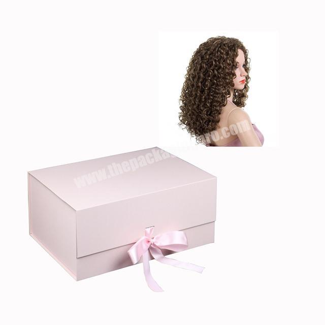 Wholesale Human Hair Wigs Packaging Foldable Paper Box Custom Hair Extension Box
