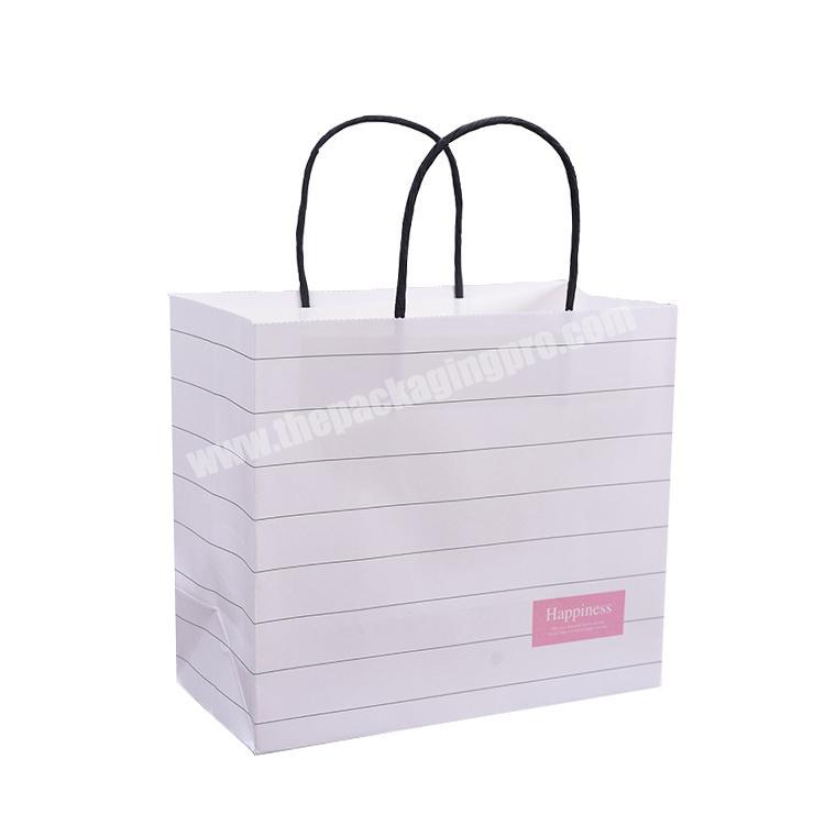Wholesale kraft white paper carry bag custom lovely fresh birthday holiday