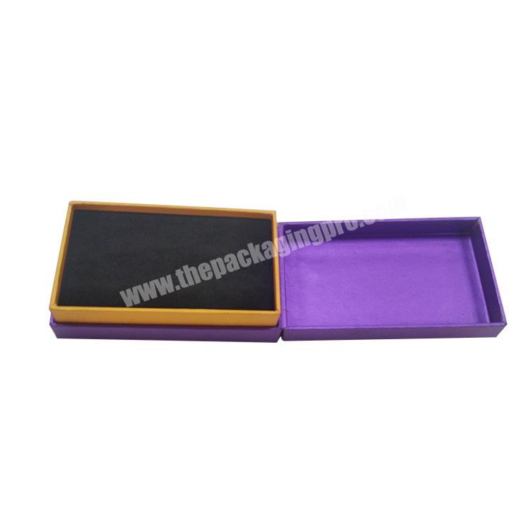 Wholesale Logo Hot Stamping Rectangle Purple Gift Pack Box with EVA Insert