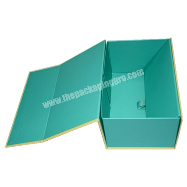 Wholesale logo printed custom luxury clothing magnetic folding packaging box