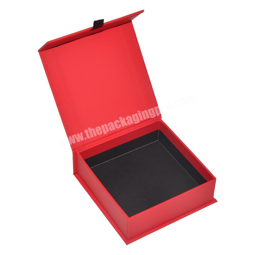 Wholesale Logo Printed Custom Luxury Clothing Packaging Magnetic Foldable Box with Ribbon