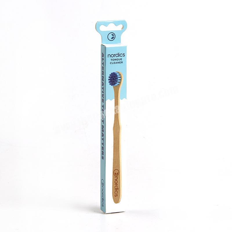 Wholesale Long Custom Logo Print Foldable Single Toothbrush Packing Box with Hook