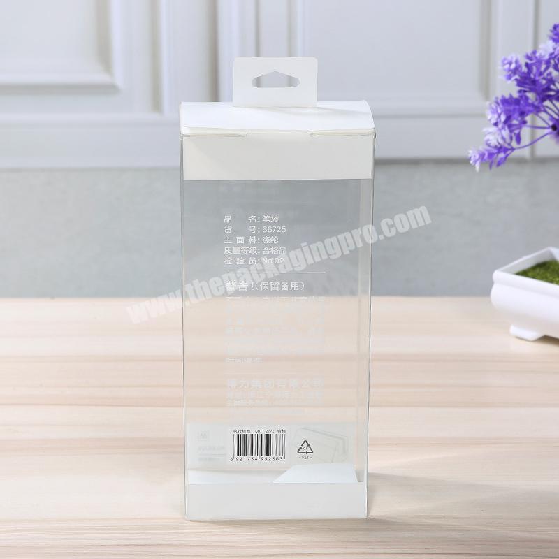 Wholesale Low Price Custom Logo Printed Rigid Portable White Pencil Case Girl Eyelash PVC Clear Packing Box