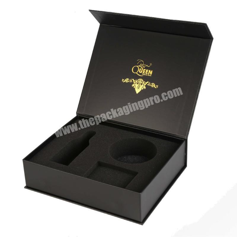 wholesale Luxury black matte rigid paper magnetic gift boxes with custom logo printing