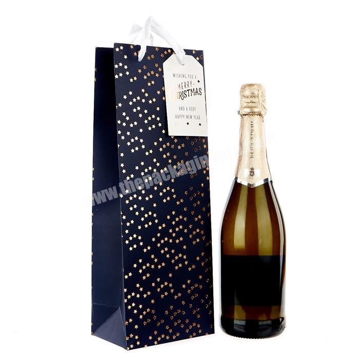 Wholesale luxury christmas gift wine bottle paper bag
