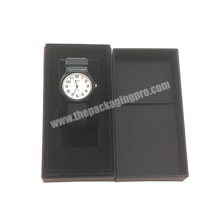 Wholesale Luxury Custom Black Rigid Cardboard Watch Paper Gift Box