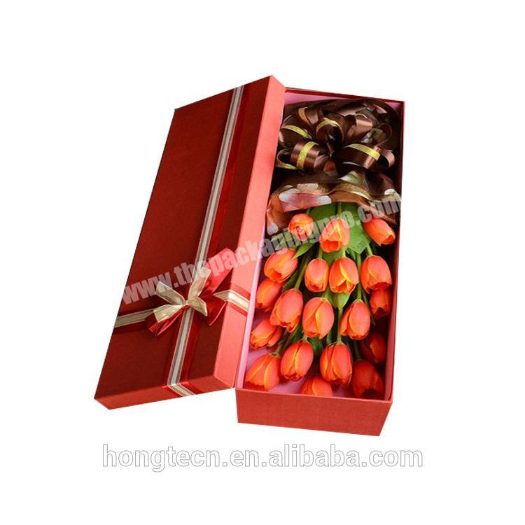 Wholesale luxury custom printed rose shipping boxes flower paper packaging gift boxes with lid