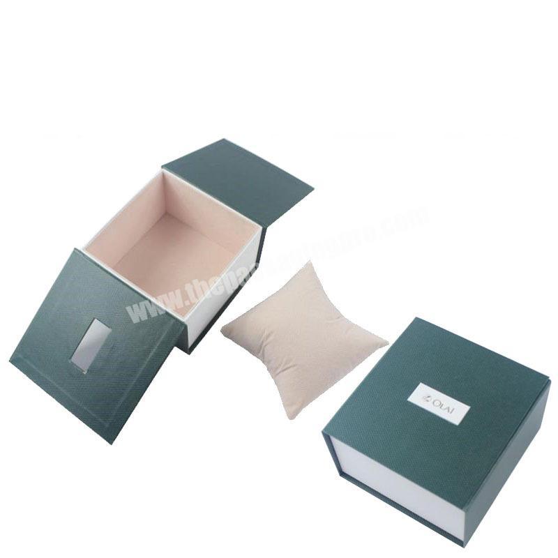 Wholesale Luxury Double Open Door Packaging Box Small Size Design Men Watch Gift Set Box Packing With Insert Soft Foam