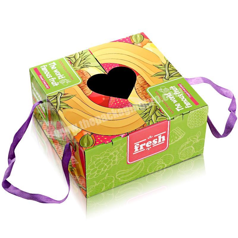 Wholesale luxury fruit gift packaying box with a handle fruit box