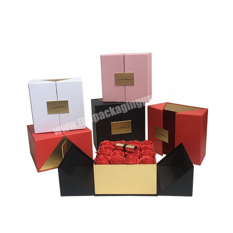 Wholesale Luxury Gift Boxes for Flowers Packaging Custom Square Pink Cardboard Cheap Christmas Unique Flower Boxes