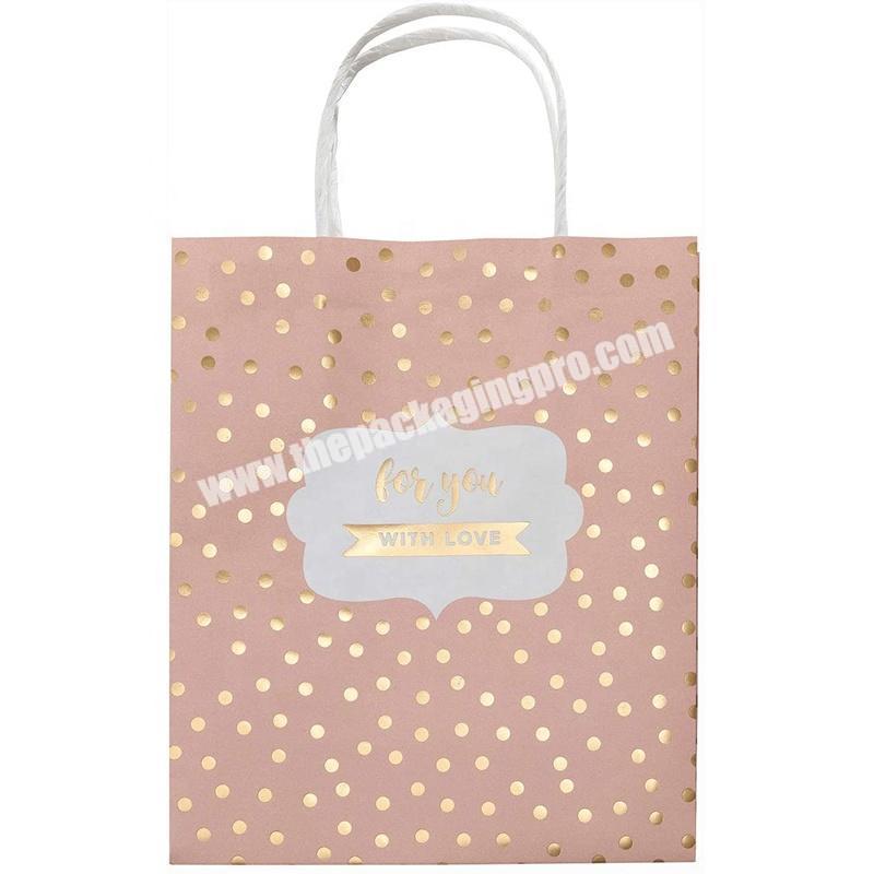 Wholesale Luxury Logo Wedding Custom Paper Gift Bags With Ribbon Handle