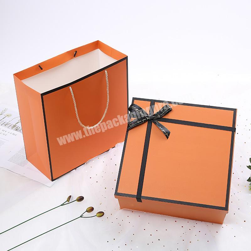 Wholesale Luxury orange paper box set for gifts