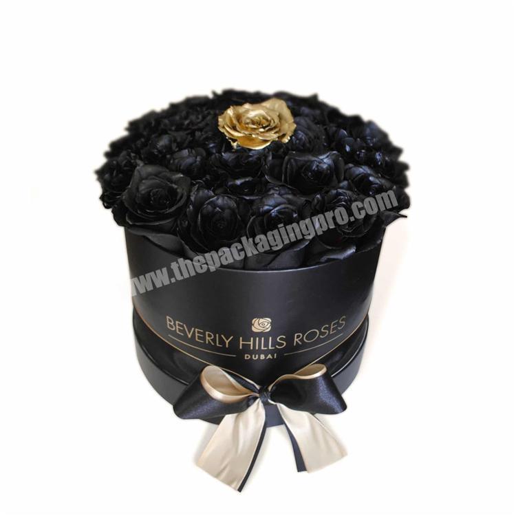 wholesale luxury packaging black flower box