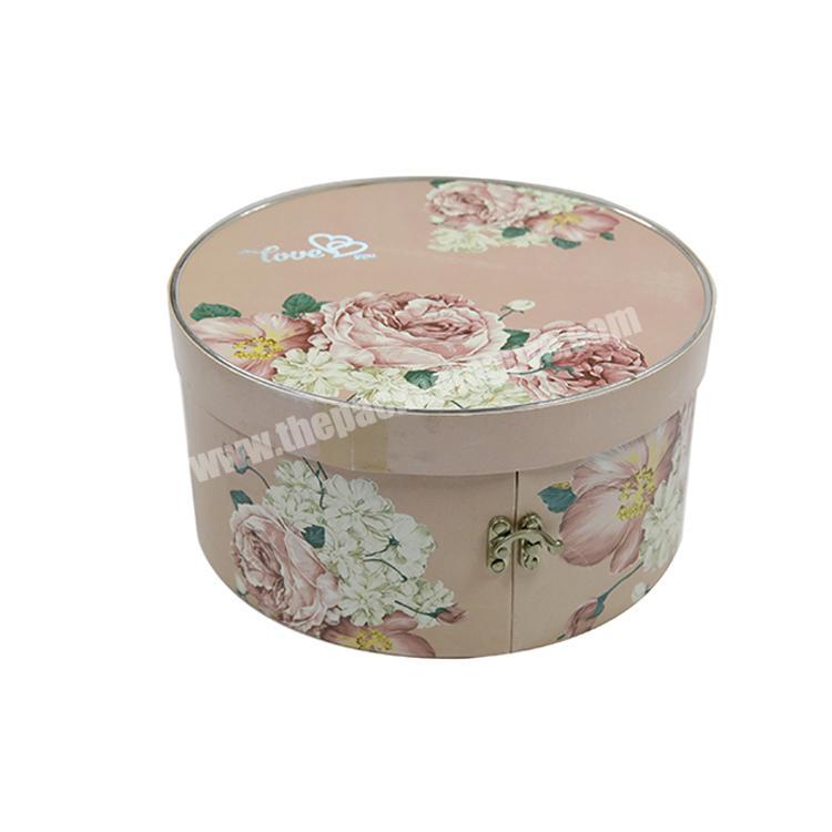 Wholesale luxury round paper cardboard pink cup cake packaging boxes custom logo