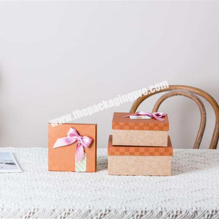 Wholesale luxury set paper large packing cardboard flat box wedding square shape gift boxes