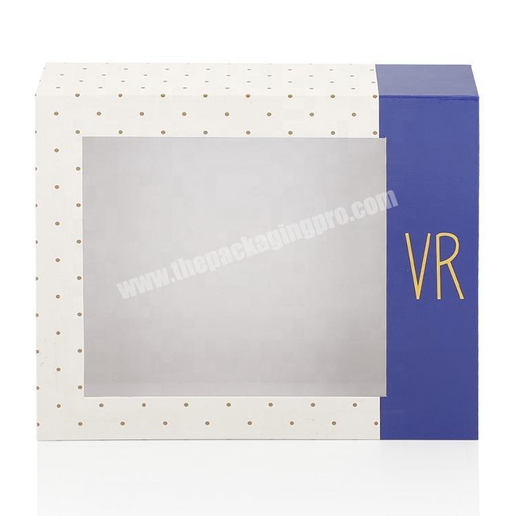 Wholesale Luxury Square Rigid Paper Cardboard Packaging Custom Logo Plain White Clear Window Gift Box