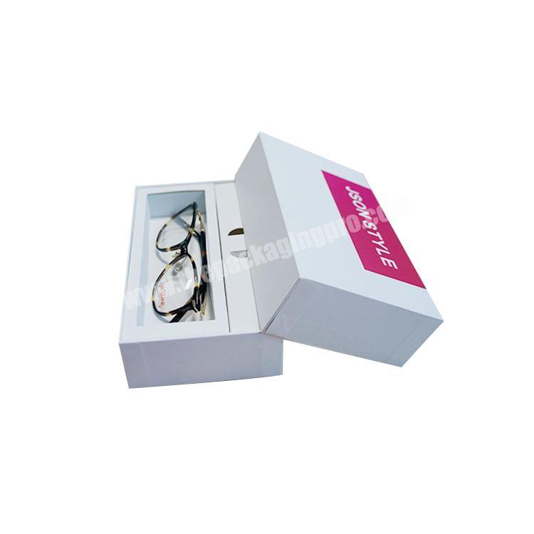 Wholesale luxury white gloss lamination paper packaging sunglass box
