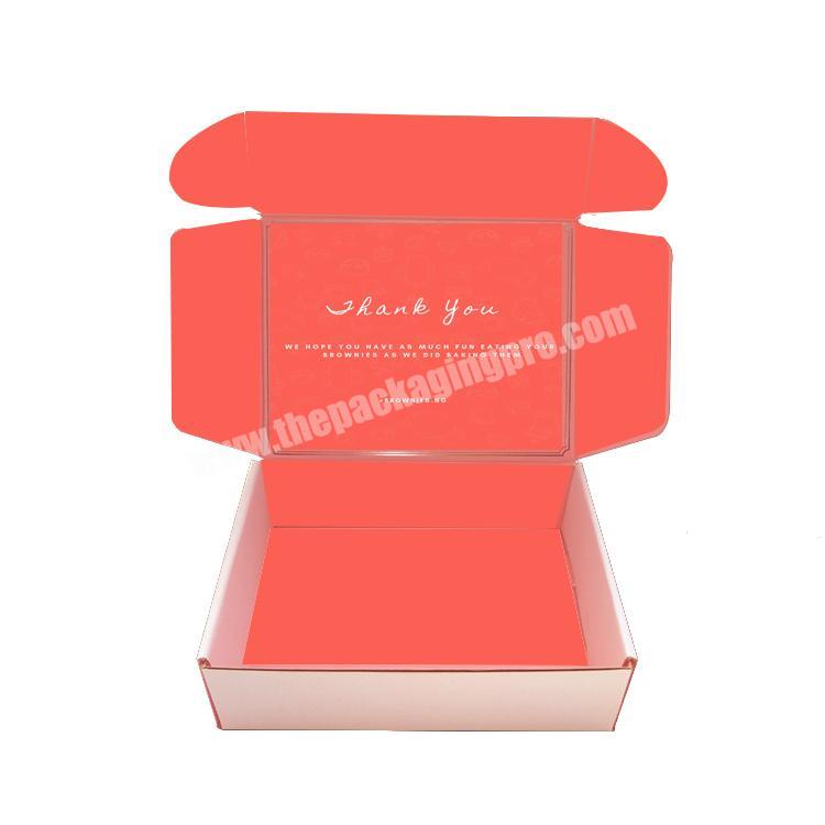 Wholesale Manufacturer Foldable Waterproof Mailer Packaging Garment Sportswear Pink Corrugated Paper Shipping Box
