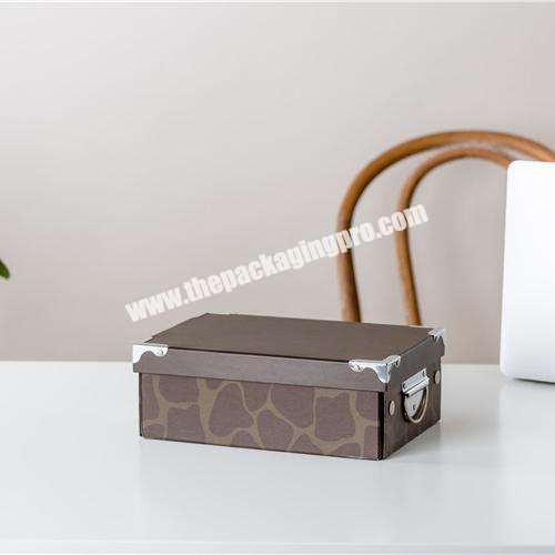 Wholesale multiple sizes book storage box cardboard file storage boxes with metal handle