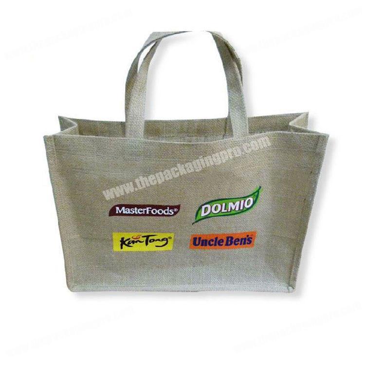 Wholesale new fashion reusable custom eco jute shopping bag