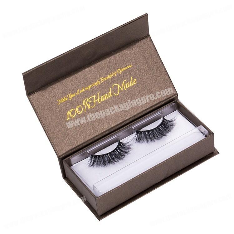 Wholesale OEM custom false mink strip eyelashes box packing