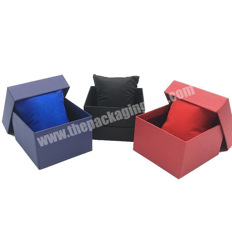 Wholesale OEM customized cheap men's and women's couple gift box luxury square paper cardboard watch packaging box with pillow